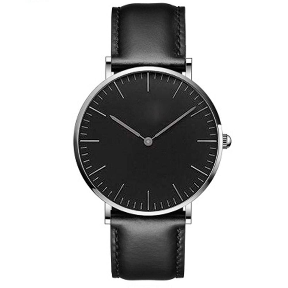 Men Quartz Watch With Leather Band Retro Casual Large Round Dial Wrist Watch For Teenager Junior High School Student