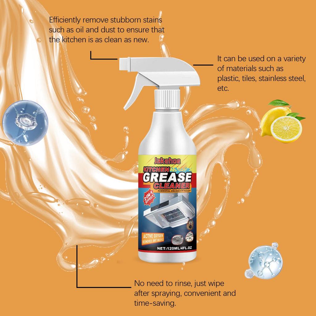 Kitchen Grease Cleaner Household Heavy Duty Grease Cleaner Kitchen Stovetop Stain Remover Foam Cleaner