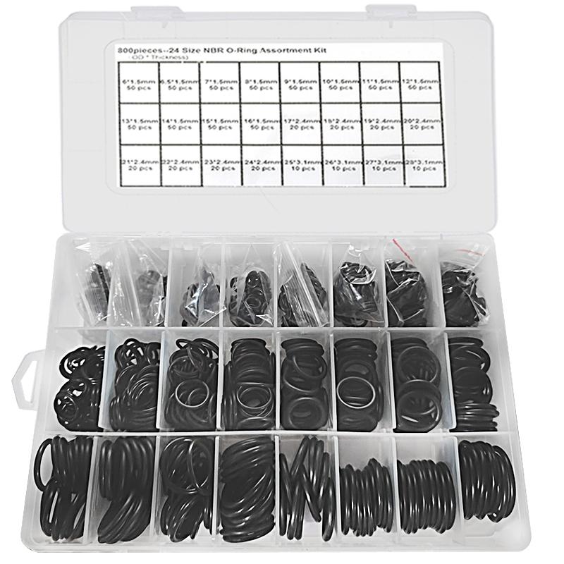O Ring Seal Set 1200PCS NBR O-Ring Gasket KIT Rubber Thickness 1/1.5MM Nitrile O Rings Set NBR Waterproof Various Size Sealing