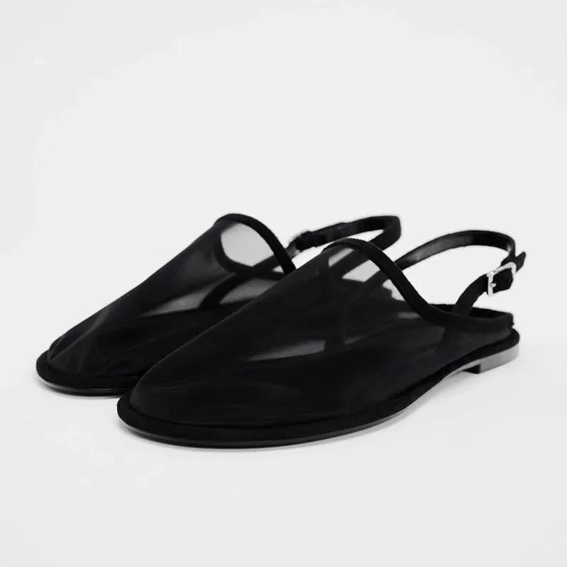 Hot Selling Solid Color High Quality Fashionable Women's Sandals Mesh Breathable Comfortable Back Strap Women's Shoes