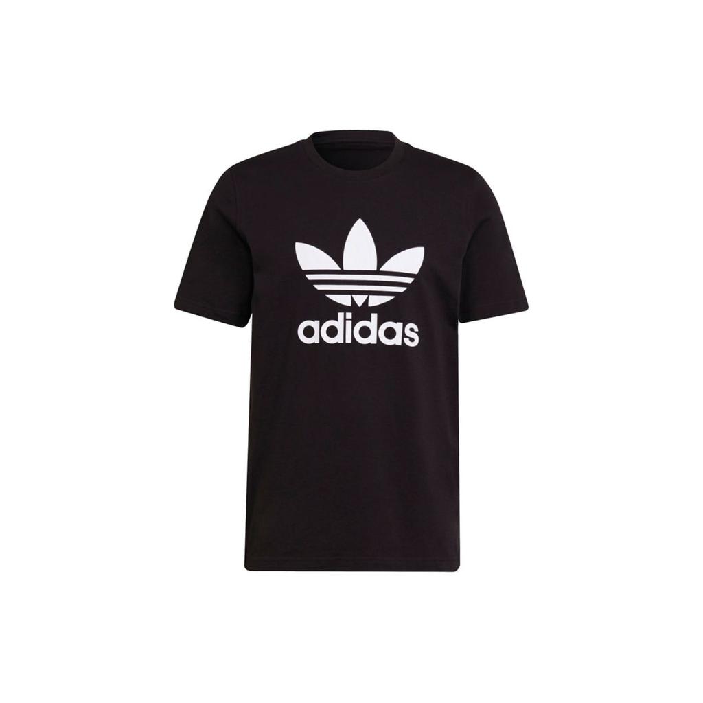 Adidas Originals Adicolor Classics Large Logo Print Sports Crew Neck Short Sleeve T-Shirt Men Tops Black H06642