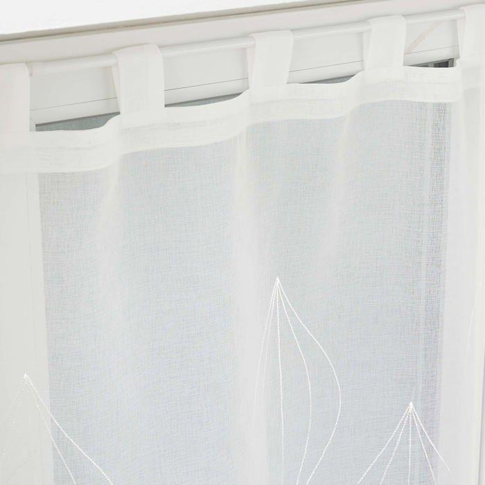 Paire de voilages voile sable 60 x 160 cm Galacte blanc