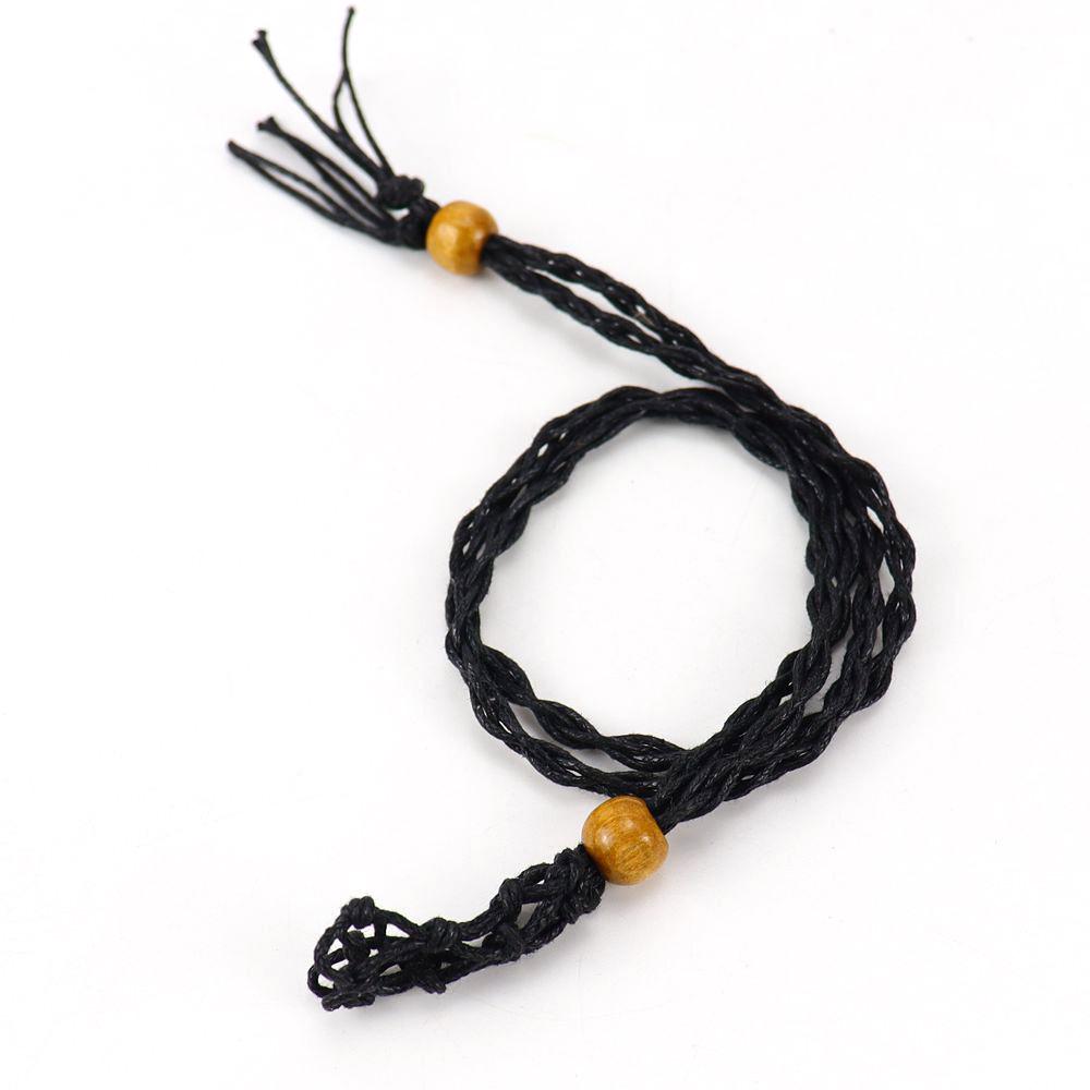 Natural Stone Mesh Pocket Woven Necklace Pendant Adjustable Telescopic Mesh Pocket Hand Woven Mesh Support N664