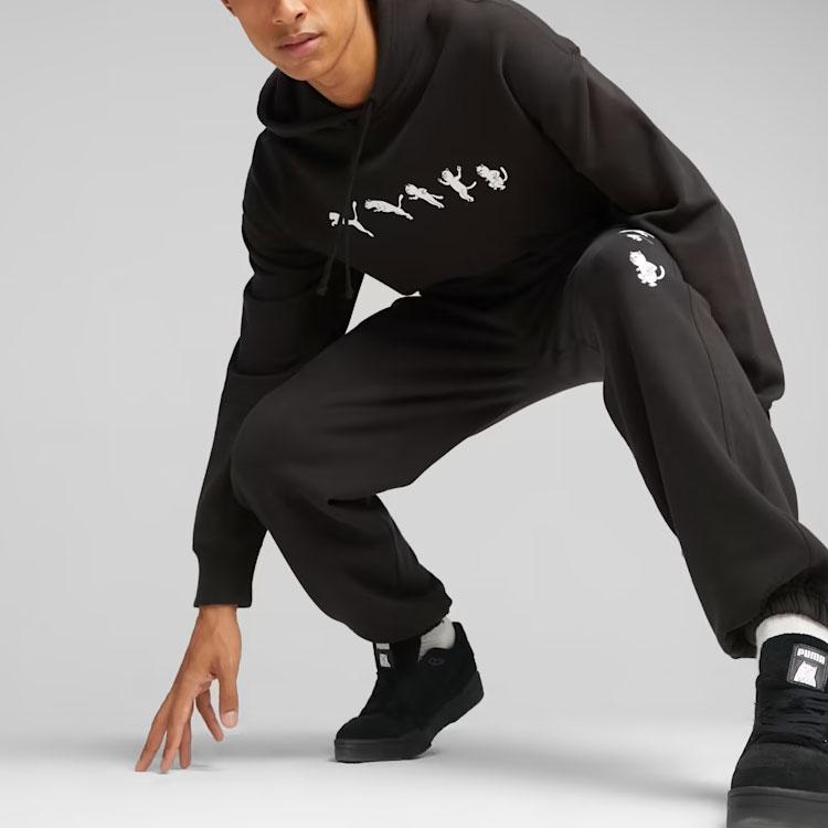 Puma X Ripndip Collaboration SS23 Cat Graphic Fitted Print Logo Hoodie Men Hoodie Black 622197-01