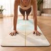 Cushioned Rubber Stretching Mat with Suede Top Sweat-Absorbing Non-Slip Exercise