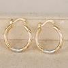 Two-Tone Elegant & Classic Twisted Hoop Earrings, Golden And Silvery Round Hoops, Minimalist Fashion Accessories For Womenry