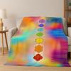 Yoga Cosmic Energy Rainbow 36 Chakra Meditation Flannel Blanket Soft Warm Throw Blanket for Bedroom Living Room Bed Travel Gift