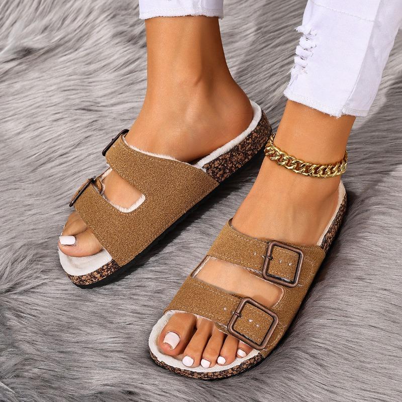 Damen Sandalen mit breiter Weite im Birkenstock-Stil - Plateau Outdoor Clogs mit konturiertem Fußbett, Römer-inspirierte Fashion Pantoletten für breite Füße
