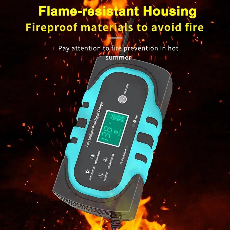 Fully Automatic Battery Charger 12V 10A 180W Digital Display Battery Charger Pulse Repair For Car Motorcycle AGM GEL Wet