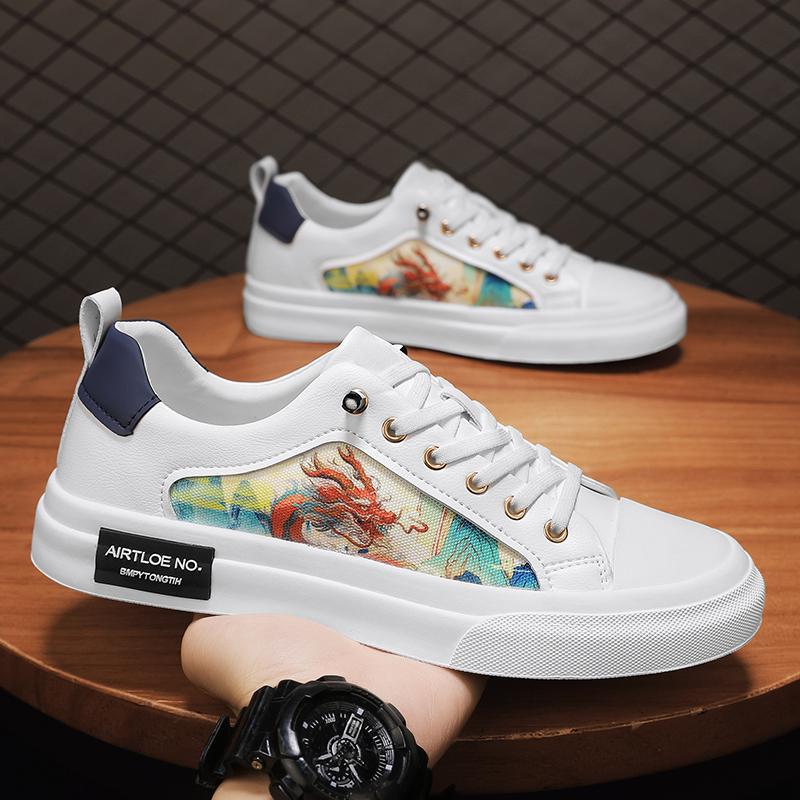 

2025 summer new men s shoes fashion leisure sports versatile flat baseplate shoes men pedal white tide shoes 44 белый