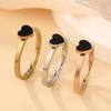 Black Heart Ring Women Stainlesss Steel Gold Color Minimalist Trendy Rings Waterproof Zircon Wedding Gift Wholesale