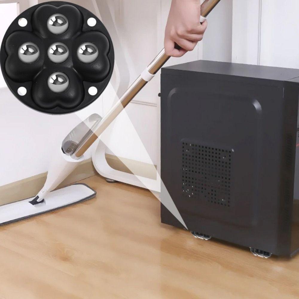 4Pcs 5-Ball Universal Wheel Self Adhesive Storage Box Roller Durable Pulley