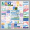 50pcs Fresh Landscape Oil Painting Style DIY Stickers for Scooter, Diary, Phone, Suitcase