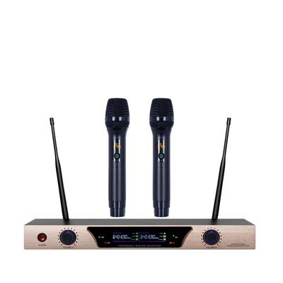UHF FM Infrared Wireless Dual Handheld Microphone System