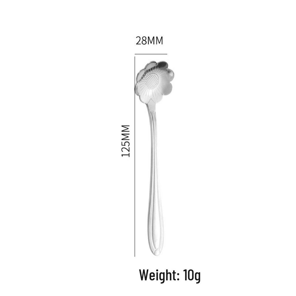 Cherry Blossom Stainless Steel Long Handle Coffee & Dessert Spoon