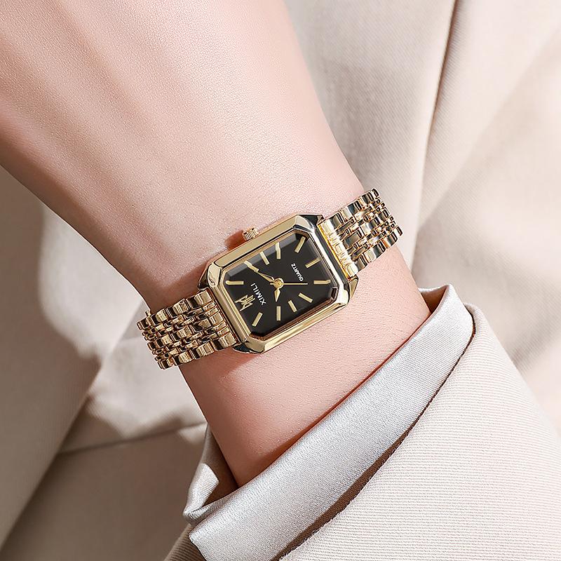 New Hot-selling Trend Square Women's Watch Gold Watch Women's Watch Steel Belt Women's Watch
