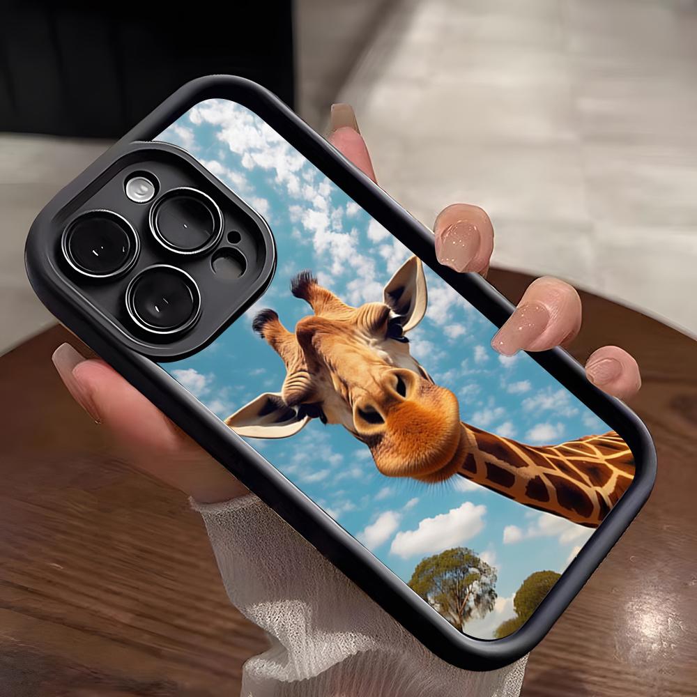 Cute Giraffe Phone Case For IPhone 17 Pro Max 15 Pro 16 14 Plus 12 13 Mini 11 Pro Shockproof Soft Cover