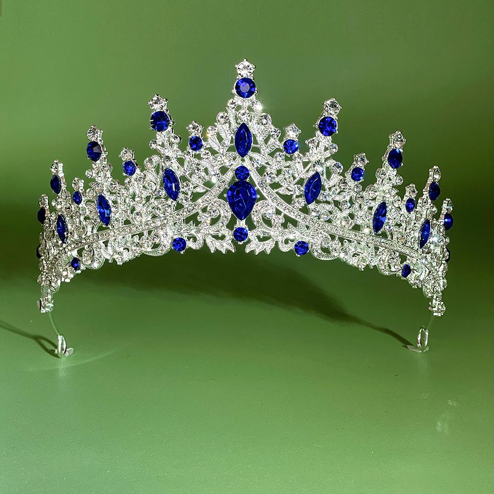 Bride Crown Wedding Dress  Party Crown Birthday Performance Carnival  Crystal Hair Accessory