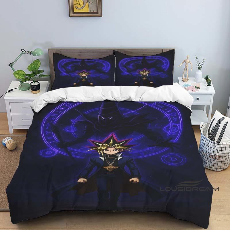 This three-piece cartoon-print (Yu-Gi-Oh!) bedding set—including one duvet cover and two pillowcases—makes for the perfect holid