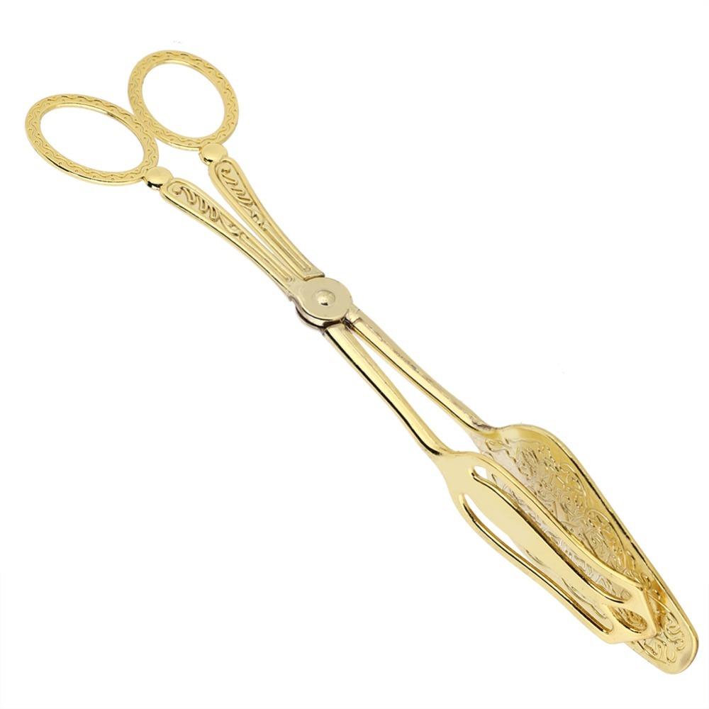 Long Handle Buffet Clamps Zinc Alloy Food Serving Tongs Elegant Pastry Tongs Buffet Serving Sharp clamp