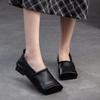 Fashion 2025 Autumn New  Leather Square Toe Flat Loafers Retro Soft Sole Comfortable Women's Slip-on Shoes