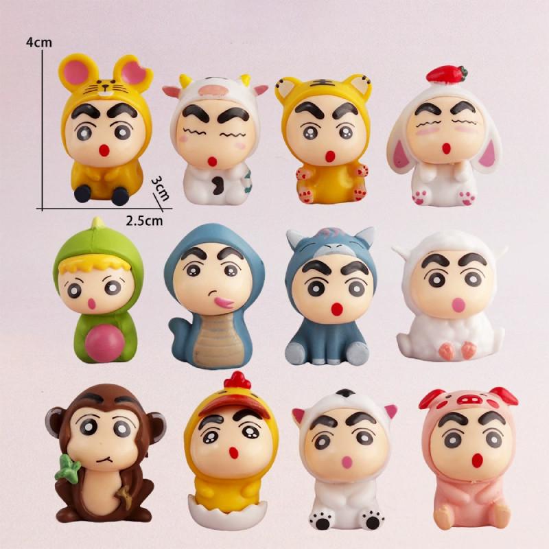 Crayon Chan Shin 12 Zodiac Animal Pvc Action Figures Model Toys Gift Decoration