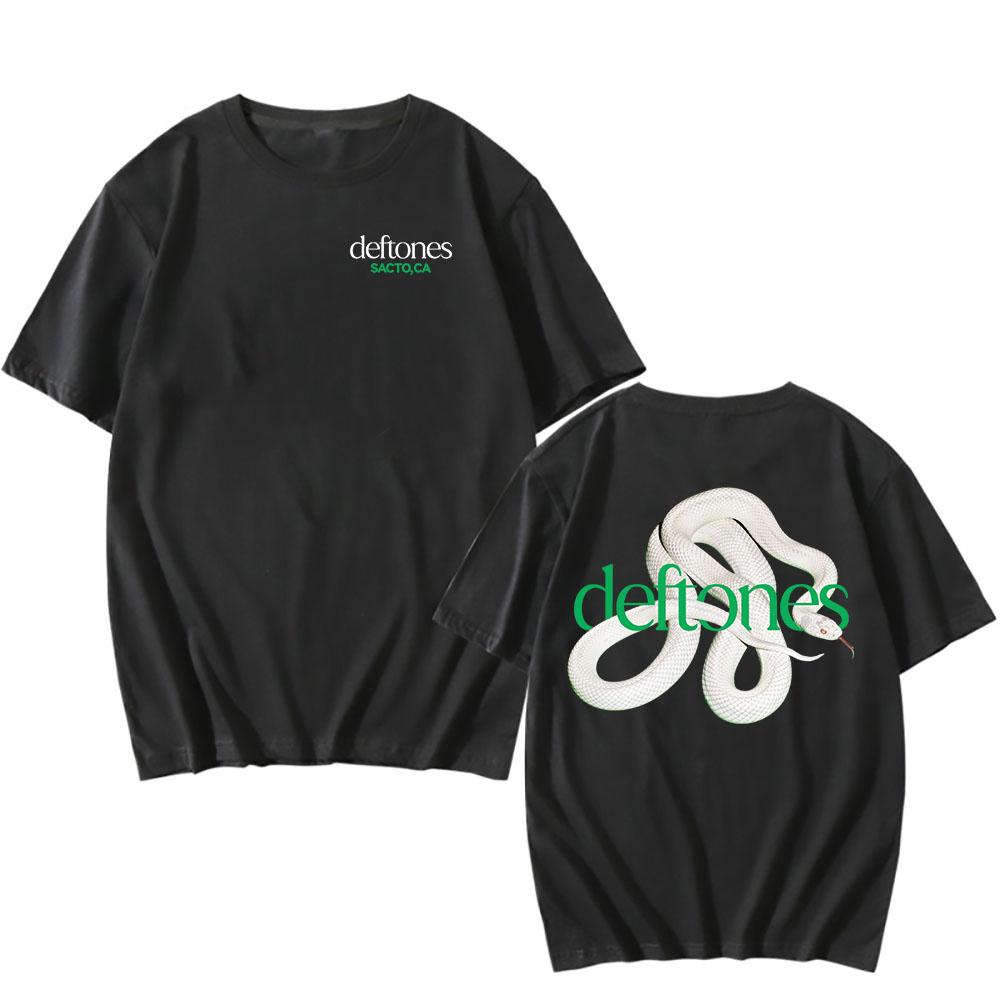 Soukromý hudební seznam skladeb Trička Deftones Rocková kapela Potisk Tričko Bavlna Volné Krátký rukáv Tričko Ženy Muži Unisex Streetwear