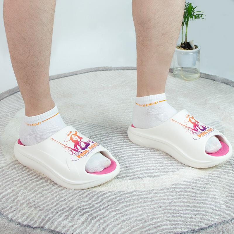 LOL X Li Ning Sports Life Collection Slip Resistant Odor Resistant Abrasion Resistant Slide Slippers Unisex Ecru AGAU027-1
