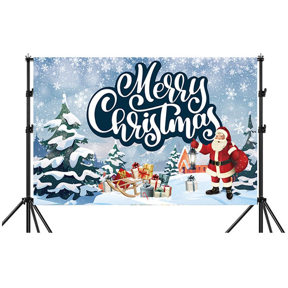Christmas Background Banner Polyester Festival Party Decor For Holiday Event