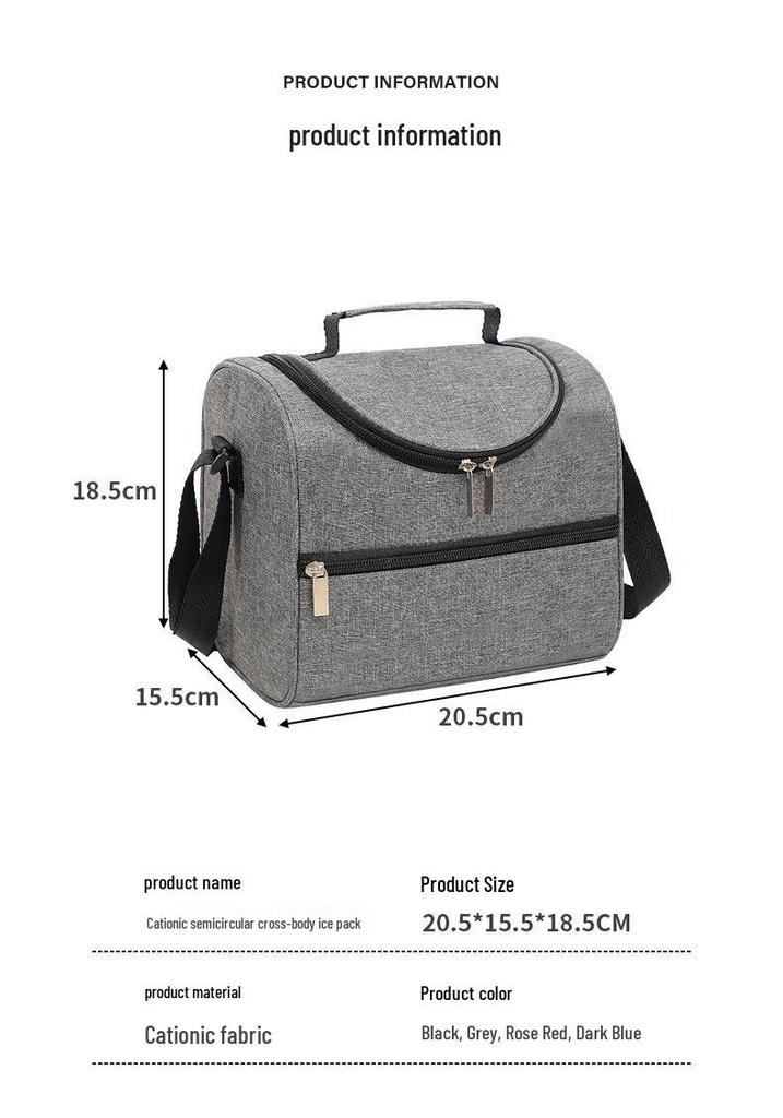 Cationic Oxford Cloth Insulated Lunch Bag - Handheld & Crossbody, Large Capacity for Commuting