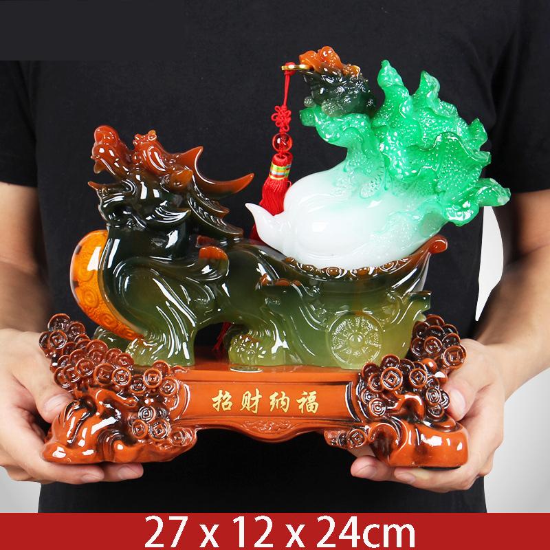 Chinese Lucky Pixiu Ornaments Golden Chan Hotel Business Gifts Jade Cabbage Opening Gift Handicraft Home Decoration