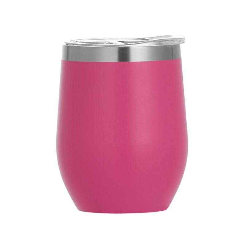 Colors Painted Egg Shape Wine Cooler Coffee Thermos Mug 10oz Stainless Steel Double Wall Wine Vacuum Flask