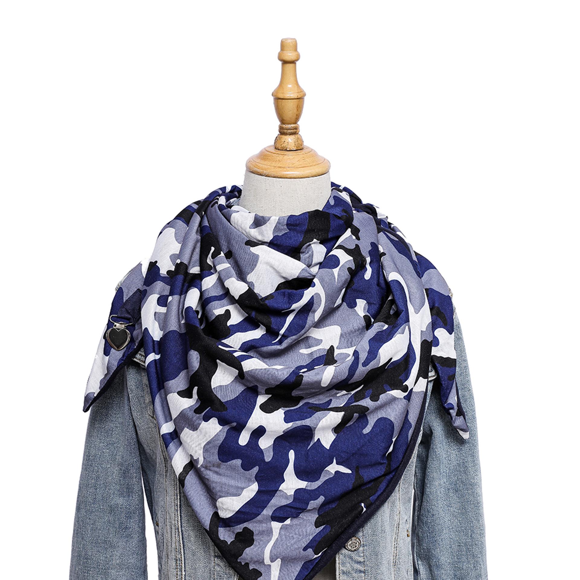 Womens Camouflage Long Warm Scarf With Pockets Fashion Simple Autumn Winter 15027 камуфляжный