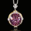 Jewelry Copper Bottom Gold-Plated Simulation Blue Spinel Temperament Retro Pendant Necklace Stone 18 * 20
