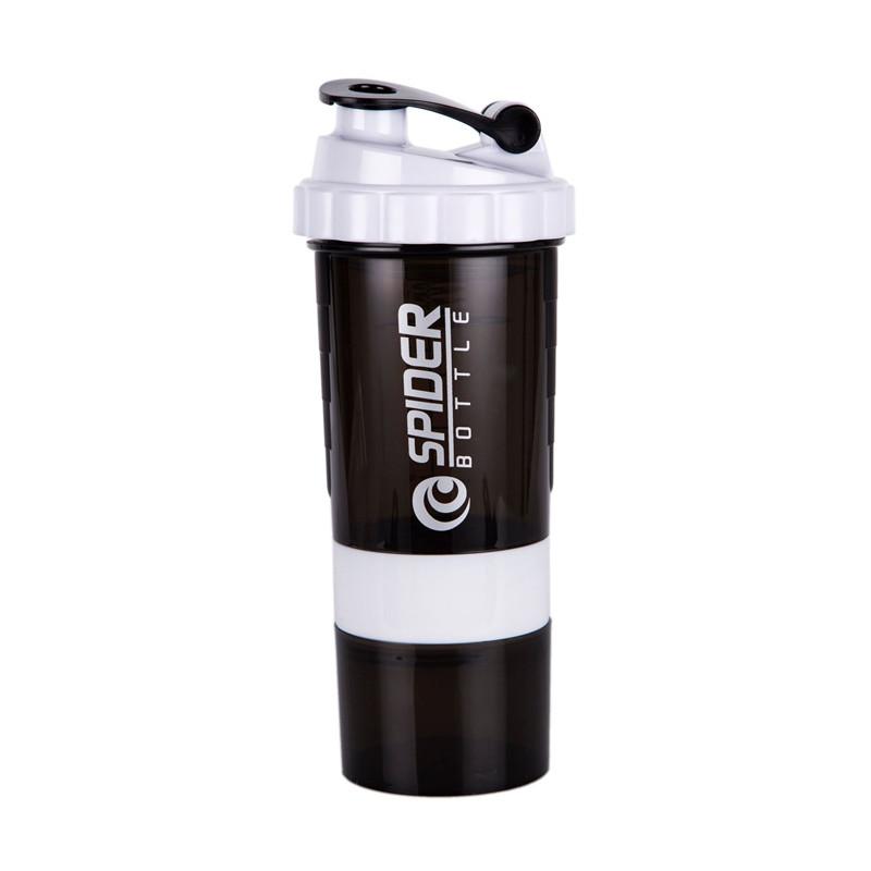 500ml Protein Powder Shaker Bottle Sports Water Cup Portable High Capacity Drinking Container with Powder Case Plastic Blender