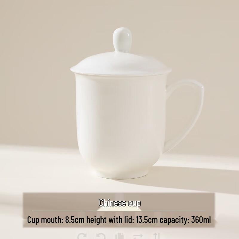 ZISIZ Ceramic Office Tea Cup with Lid
