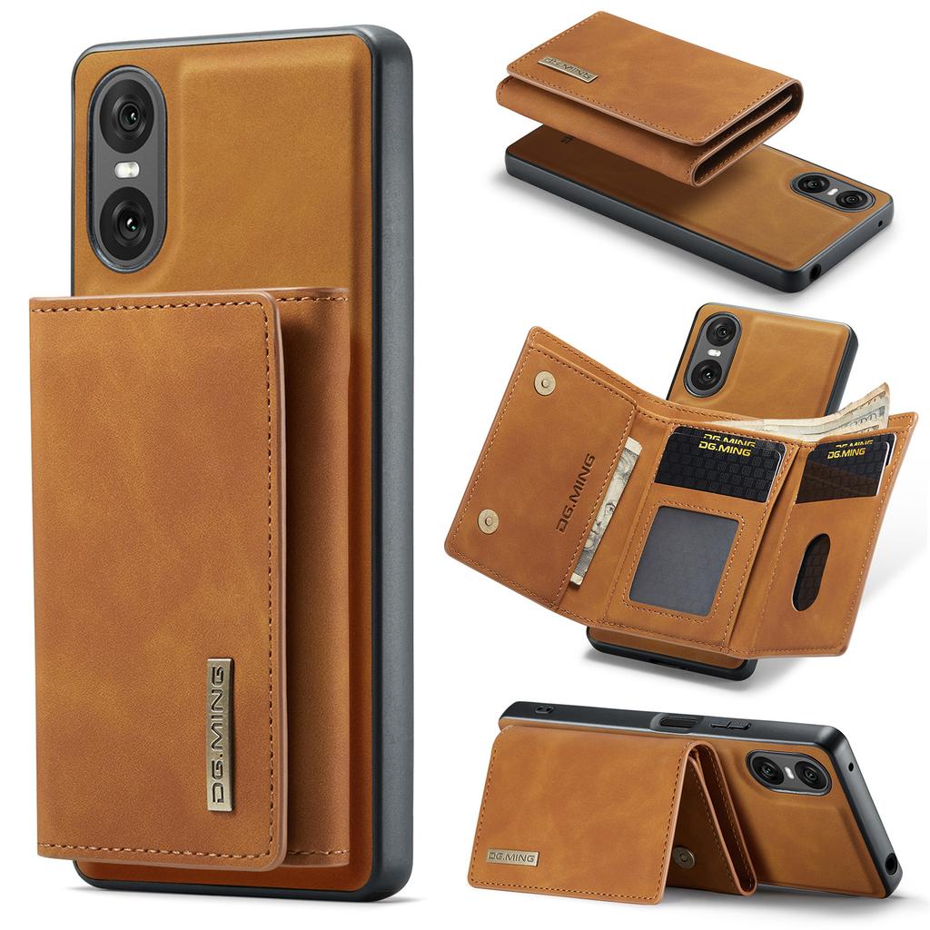 Seria DG.MING M1 dla Sony Xperia 10 VI Etui z podstawką PU Tylna okładka na telefon z odpinanym portfelem