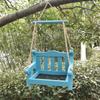 Hölzerner Vogelhäuschen für den Außenbereich, automatisch, zum Aufhängen, Haustierstuhl-Futterspender, Balkon, Villa, Garten, Vogelfütterungssystem