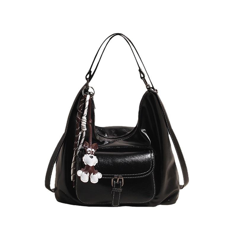 2025 This Year Is Popular, Simple and Versatile Oil Wax Leather Pu Big Pocket Travel Commuting Shoulder Crossbody Backpack