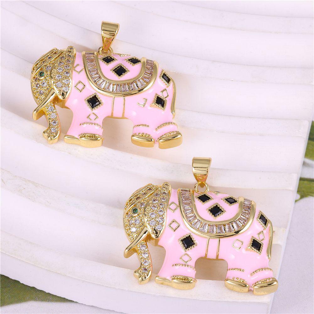Women's Gold-Plated Bear Necklace with Zircon and Titanium Steel Clavicle Chain