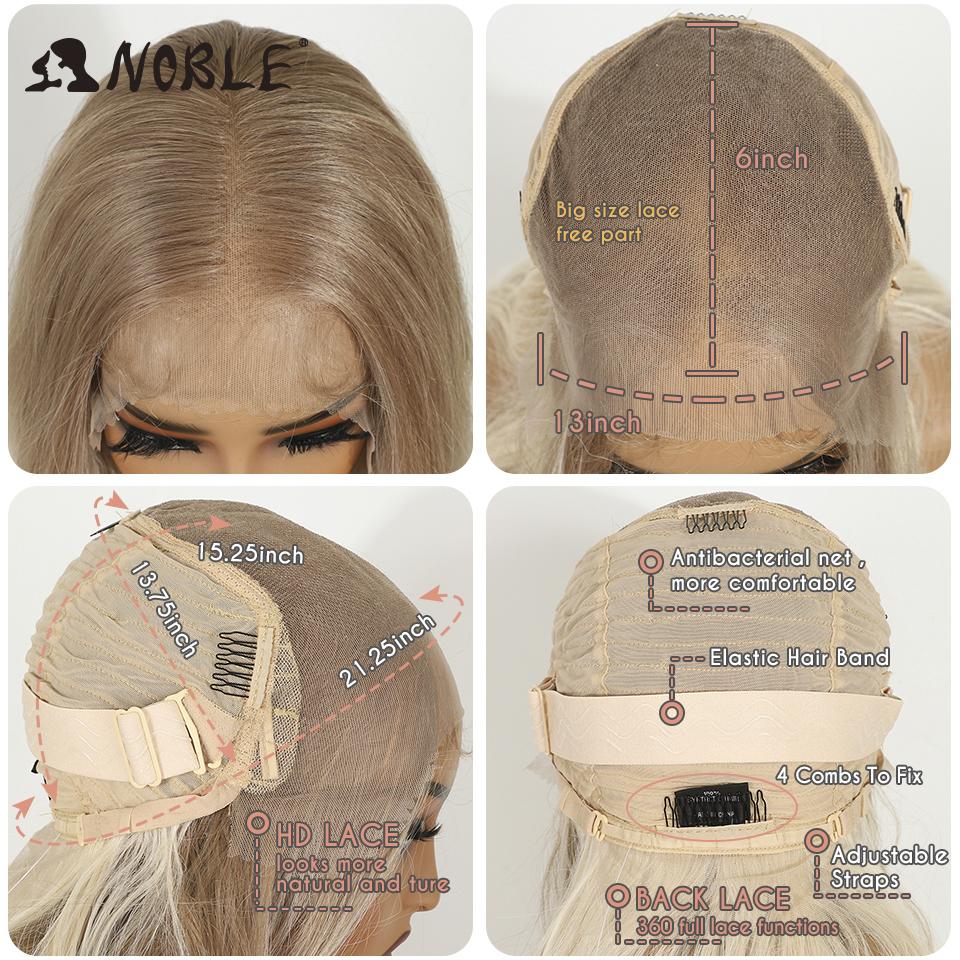 Szlachetna syntetyczna peruka z koronkowym przodem 13X6 Koronkowy przód 26 cali Falowana peruka z koronką dla kobiet Koronkowy przód Ombre Blond Peruka do cosplayu