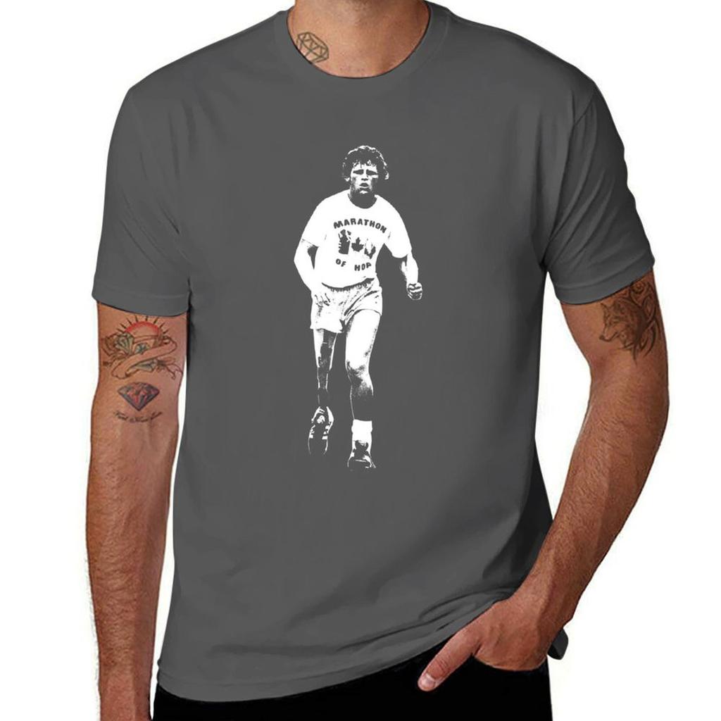 Terry Fox - Běž dál - Bílá šablona Základní tričko anime oblečení tričko pro muže