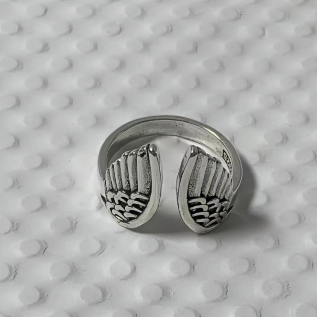 Retro Trendy Korean-Style Open Wing Ring for Men and Women - Simple Woven Student Jewelry