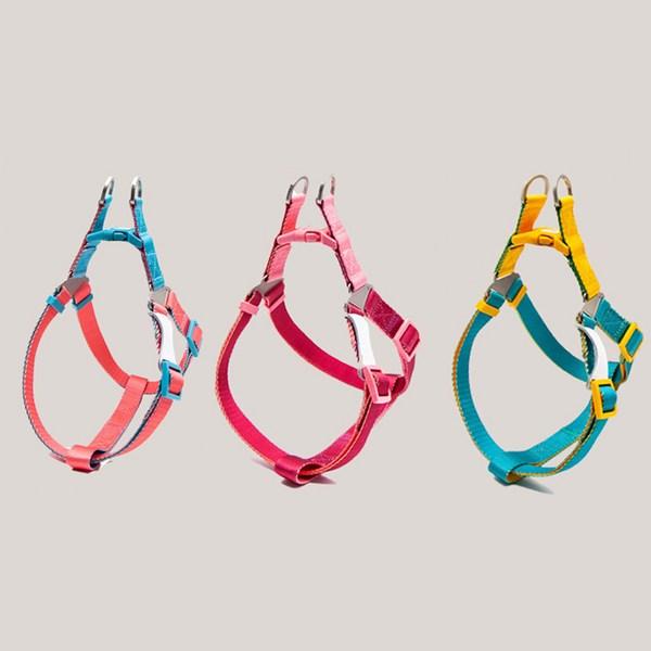 All2Pet Dog Multicolor Strap Harness, Coral+Blue M