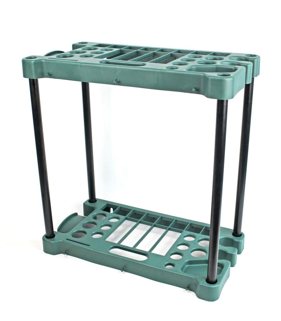 Yongyou Gardening Tool Rack , Plastic and Iron Pipe 2 - Tier Organizer , Space - Saving Storage for Garden Tools , Garag