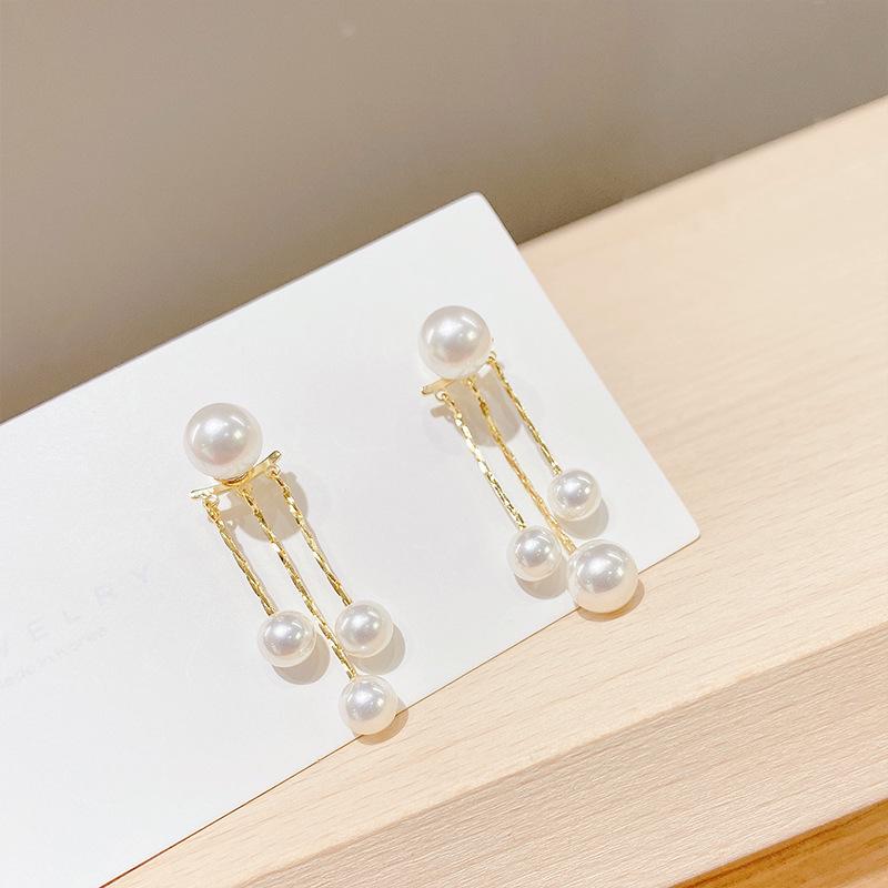 S925 Silver Pearl Long Tassel Earrings | Korean Fashion Temperament | Anti-lost Simple Thread Design