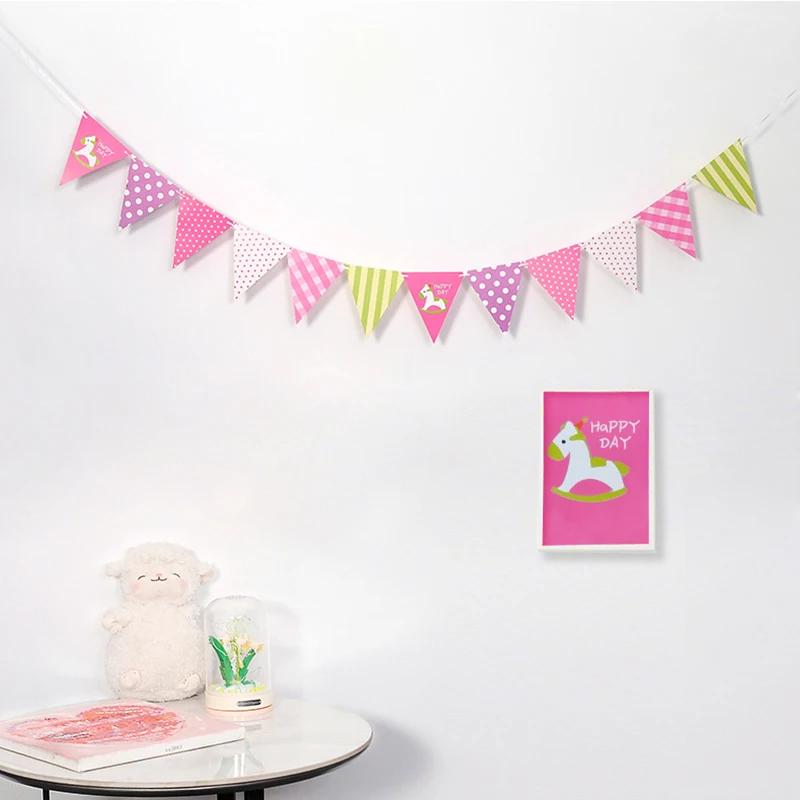 

Баннер для вечеринки по случаю дня рождения, разноцветный, школьный, детский сад, украшение, флаг, свадьба, детский душ, детский день рождения, декор, подвесные вымпелы