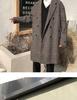 Men's Trendy Double-Breasted Plaid Wool Coat - Autumn/Winter Korean Style, Large Size Hong Kong Fashion