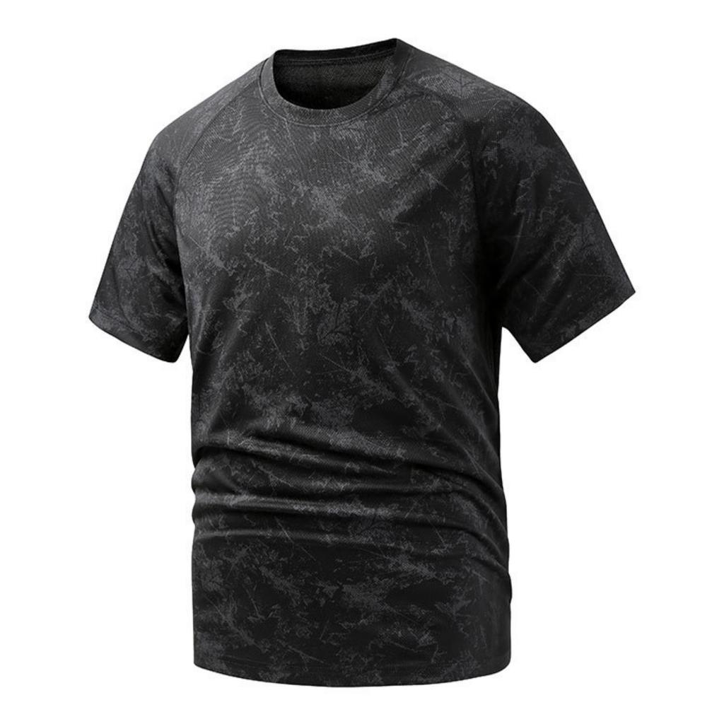 Men's Camouflage Print Lightweight Breathable Quick Dry Fitness Sports T Shirt Short Sleeve Top for Outdoor Training and Gym