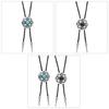 Bolo Tie Metal Flower Petal Stone Cowboy Hat Western Necklace Costume Accessory